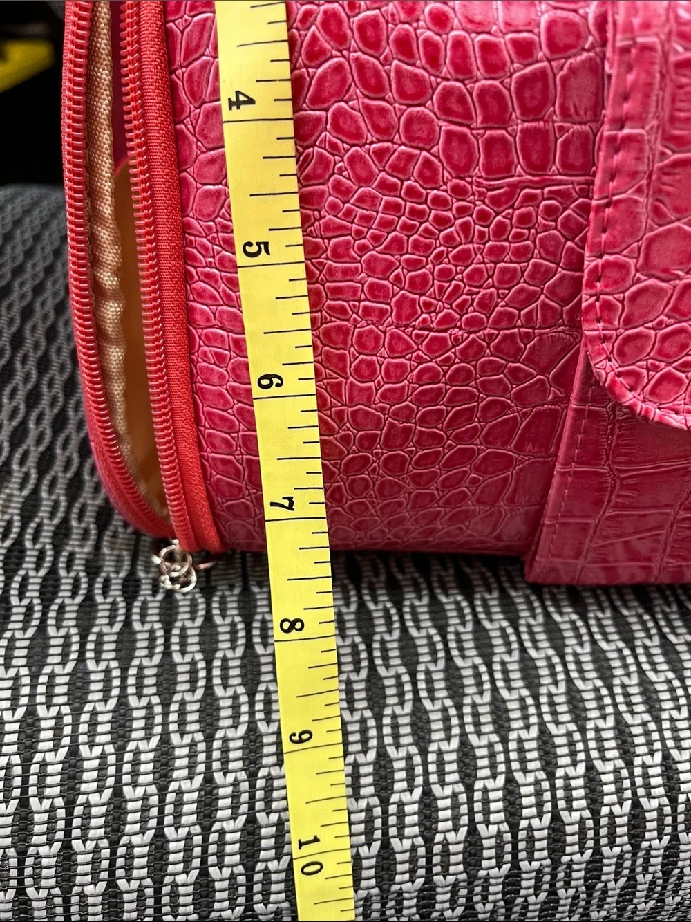 Hot Pink Faux Croc Small Pet Carrier with Dual Handles